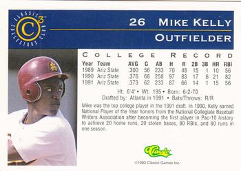 1992-93 Classic C3 #26 Mike Kelly Back