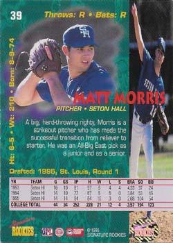 1995 Signature Rookies Tetrad - Autographs #39 Matt Morris Back