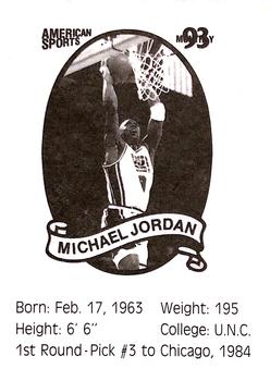 1993 American Sports Monthly (unlicensed) #NNO Michael Jordan Back