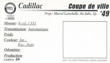 2000 VAQ Voitures Anciennes du Québec #39 Cadillac Coupe de ville 1949 Back