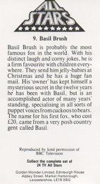 1979 Golden Wonder TV All Stars #9 Basil Brush Back