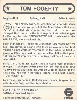 1972 Hitmakers #20 Tom Fogerty Back