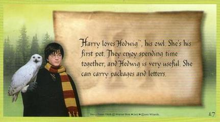 2001 Wizards Harry Potter and the Sorcerer's Stone - Holofoil #17 Harry and Hedwig Back