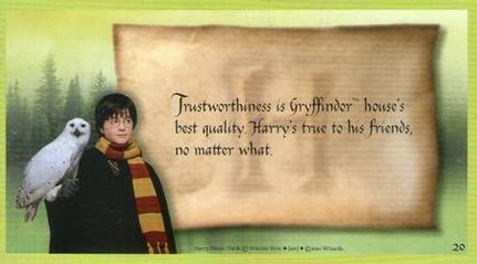 2001 Wizards Harry Potter and the Sorcerer's Stone - Holofoil #20 Harry of Gryffindor House Back