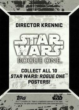 2017 Topps Star Wars Rogue One Series 2 - Movie Posters #NNO Director Krennic Character Poster Back