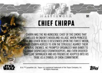 2017 Topps Star Wars Masterwork #91 Chief Chirpa Back