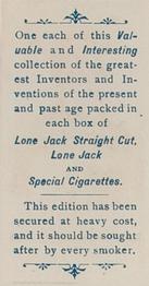 1887 Lone Jack Inventors and Inventions (N365) #NNO Benjamin Franklin Back
