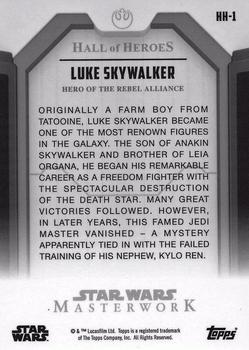2017 Topps Star Wars Masterwork - Hall of Heroes #HH-1 Luke Skywalker Back