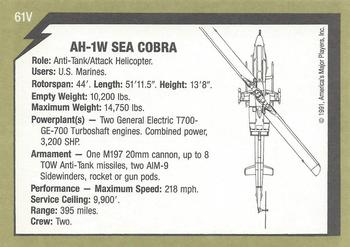 1991 America's Major Players Desert Storm Weapon Profiles Victory Edition #61V AH-1W Sea Cobra Back