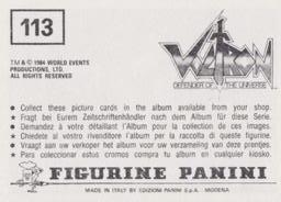 1984 Panini Voltron Defender of the Universe #113 Sticker 113 Back