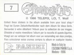 1986 Panini Thundercats Stickers #7 Sticker 7 Back