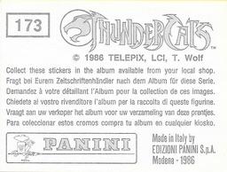 1986 Panini Thundercats Stickers #173 Sticker 173 Back