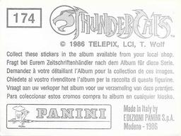 1986 Panini Thundercats Stickers #174 Sticker 174 Back