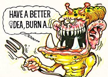 1970 Scanlens Fiends and Machines Stickers #5 Have A Better Idea Burn A Front