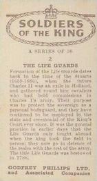 1939 Godfrey Phillips Soldiers of the King #2 The Life Guards Back