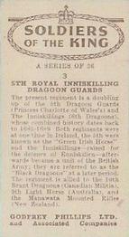 1939 Godfrey Phillips Soldiers of the King #3 5th Royal Inniskilling Dragoon Guards Back