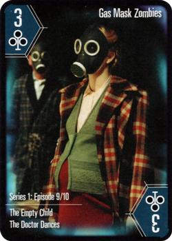 2004 Cartamundi Doctor Who Playing Cards #3♣ Gas Mask Zombies Front