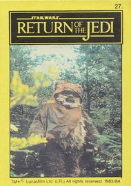 1983 Monty Fabrieken Return of the Jedi Mini Cards #27 Wicket Front