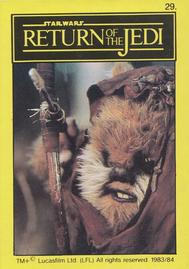1983 Monty Fabrieken Return of the Jedi Mini Cards #29 Wicket Front