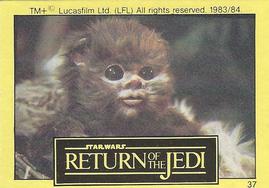 1983 Monty Fabrieken Return of the Jedi Mini Cards #37 Ewok Front