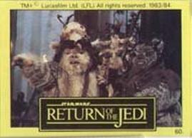 1983 Monty Fabrieken Return of the Jedi Mini Cards #60 Ewok Front