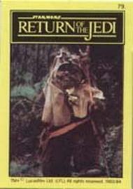 1983 Monty Fabrieken Return of the Jedi Mini Cards #79 Ewok Front