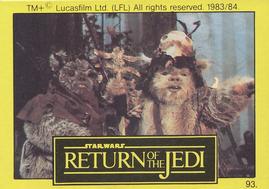 1983 Monty Fabrieken Return of the Jedi Mini Cards #93 Ewoks Front