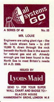 1967 Lyons Maid All Systems Go #25 Mr Louie Back
