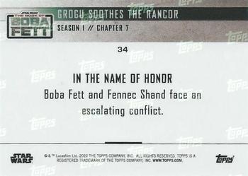 2022 Topps Now Star Wars: The Book of Boba Fett #34 Grogu soothes the Rancor Back