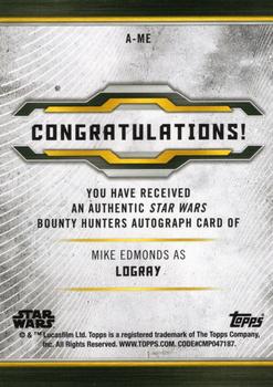 2021 Topps Star Wars Bounty Hunters - Autographs #A-ME Mike Edmonds Back