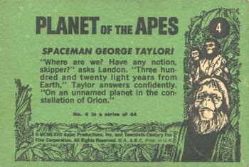 1968 A&BC Planet of the Apes #4 Spaceman George Taylor! Back