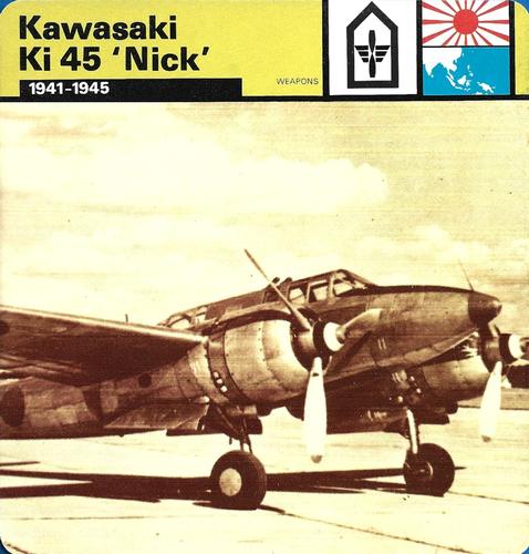 1977 Edito-Service World War II - Deck 110 #13-036-110-13 Kawasaki Ki 45 'Nick' Front