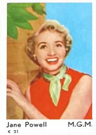 1950-59 Dutch Gum K Set (with Studio) #K21 Jane Powell Front