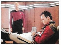 1992 Panini Star Trek: The Next Generation Stickers (Red backs) #219 Picard talking to Q, in the Captain's Ready Room Front