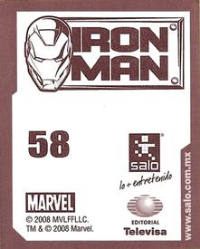 2008 Salo Marvel Iron Man Pelicula Album De Estampas #58 Estampa Normale 58 Back