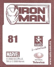 2008 Salo Marvel Iron Man Pelicula Album De Estampas #81 Estampa Normale 81 Back