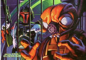 1996 Topps Star Wars Shadows of the Empire #93 Fett Deals with Zuckuss Front