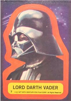 1977 Topps Star Wars - Stickers #7 Lord Darth Vader Front