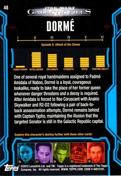 2012 Topps Star Wars: Galactic Files #48 Dormé Back