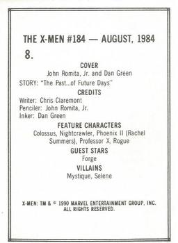 1990 Comic Images Uncanny X-Men II #8 Issue #184 Back