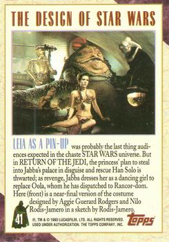 1993 Topps Star Wars Galaxy #41 Leia as a Pin-Up Back