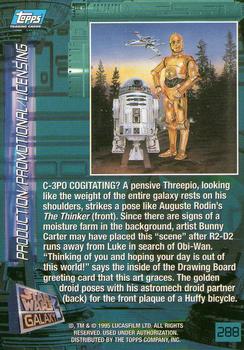 1995 Topps Star Wars Galaxy Series 3 #288 C-3PO Thinker Back