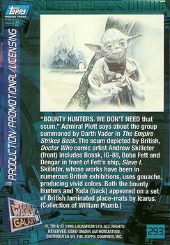 1995 Topps Star Wars Galaxy Series 3 #293 Bounty Hunters Back