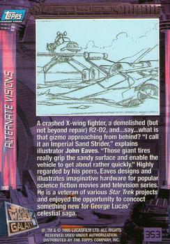 1995 Topps Star Wars Galaxy Series 3 #353 Crashed X-wing fighter Back
