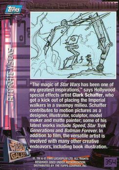 1995 Topps Star Wars Galaxy Series 3 #354 Clark Schaffer Back