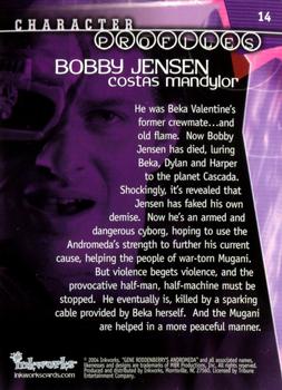 2004 Inkworks Andromeda Reign of the Commonwealth #14 Character Profiles: Bobby Jensen (Costas Mandylor) Back