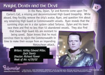 2004 Inkworks Andromeda Reign of the Commonwealth #47 Episode 220: Knight, Death and the Devil Back