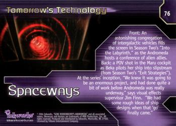 2004 Inkworks Andromeda Reign of the Commonwealth #76 Tomorrow's Technology: Spaceways Back
