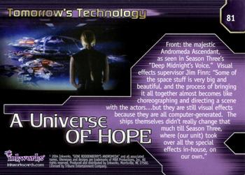 2004 Inkworks Andromeda Reign of the Commonwealth #81 Tomorrow's Technology: A Universe of Hope Back