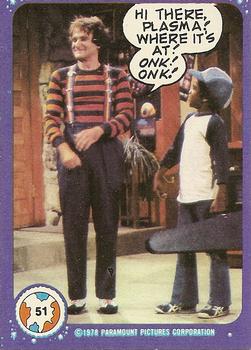 1978 Topps Mork & Mindy #51 Hi there, Plasma! Where it's at! Onk! Onk! Front
